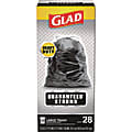Glad® Guaranteed Strong Large Drawstring Trash Bags, Three-Ply, 30 gal, 1.05 mil, 30 x 33, Black, 28/Box 1 thumbnail image