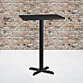 Flash Furniture Rectangular Laminate Table Top With Bar Height Table Base, 43-3/16”H x 24”W x 30”D, Black 1 thumbnail image
