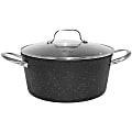 THE ROCK™ By Starfrit® Aluminum Nonstick Stockpot With Glass Lid & Stainless Steel Handles, 6 Qt, Black 1 thumbnail image