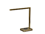 Adesso® Aidan AdessoCharge LED Desk Lamp, 16"H, Antique Brass