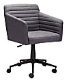 Zuo® Modern Bronx Mid-Back Chair, Black/Dark Gray