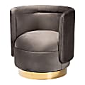 Baxton Studio Saffi Swivel Accent Chair, Gray 1 thumbnail image