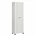 Systembuild Evolution Kendall Fluted 24"W 2-Door Storage Cabinet, White