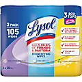 Lysol Disinfecting Wipes 3-pack - Wipe - Early Morning Breeze, Lemon Lime Blossom, Crisp Linen Scent - 105 / Pack - White 1 thumbnail image