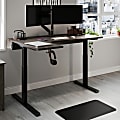 Realspace® Koru Electric 59"W L-Shaped Height-Adjustable Standing Desk with Integrated Power & Charging, Espresso Oak