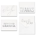 All Occasion Thank You "Sophisticated Silver Foil" Greeting Card Assortment With Blank Envelopes, 4-7/8" x 3-1/2", Pack of 24