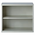 Lorell® Fortress Series Steel Modular Shelving Bookcase, 2-Shelf, 30"H x 34-1/2"W x 13"D, Light Gray