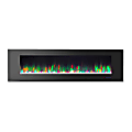 Cambridge® Wall-Mount Electric Fireplace With Multicolor Flame And Crystal Rock Display, 72", Black 1 thumbnail image