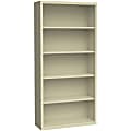 Lorell® Fortress Series Steel Modular Shelving Bookcase, 5-Shelf, 72"H x 34-1/2"W x 13"D, Putty 1 thumbnail image