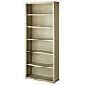 Lorell® Fortress Series Steel Modular Shelving Bookcase, 6-Shelf, 82"H x 34-1/2"W x 13"D, Putty
