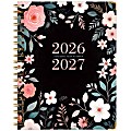 2026-2027 Excello Brands 14-Month Academic Year Hardcover Weekly/Monthly Fashion Planner, 8-1/2" x 11", Black Floral Pink, May To June, Total Qty 1 1 thumbnail image