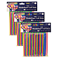 Pacon® Creativity Street WonderFoam Jumbo Craft Sticks, 6" x 3/4", Assorted Colors, 100 Sticks Per Pack, Set Of 3 Packs