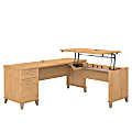 Bush Furniture Somerset 3 Position Sit to Stand L Shaped Desk, 72"W, Maple Cross, Standard Delivery 1 thumbnail image