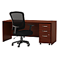 Bush Business Furniture Components Elite 72"W Office Desk With Mobile File Cabinet And High-Back Executive Chair, Hansen Cherry, Premium Installation  1 thumbnail image