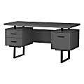 Monarch Specialties Violet 60"W Computer Desk, Gray/Black