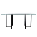 Eurostyle Legend Rectangle Dining Table, 30”H x 66”W x 36”D, Matte Black/Clear