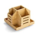 Achieva Bamboo Rotary Organizer - 9 Compartment(s) - 7.4" Height x 8.8" Width x 8.8" Depth,  Rotate - Bamboo - 1 Each 1 thumbnail image