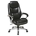 Lorell® Eco Leather High-Back Chair With Headrest, Black