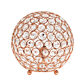 Lalia Home Elipse Glamorous Crystal Orb Table Lamp, 8"H, Rose Gold