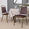 Flash Furniture HERCULES Series Trapezoidal Back Stacking Banquet Chairs, Brown/Gold, Pack Of 4 Chairs 1 thumbnail image