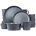 Elama Luxmatte 20-Piece Dinnerware Set, Dark Gray