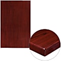 Flash Furniture High-Gloss Resin Table Top With 2"-Thick Drop-Lip, 30" x 48", Mahogany