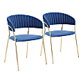 LumiSource Tania Chairs, Gold/Blue, Set Of 2 Chairs 1 thumbnail image