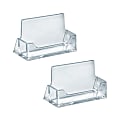 Azar Displays Business Card Holders, 2”H x 3-5/8”W x 1-1/2”D, Clear, Pack Of 2 Holders 1 thumbnail image