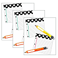 Carson Dellosa Education Cut-Outs, Schoolgirl Style Black, White & Stylish Brights Pencils And Papers, 12 Cut-Outs Per Pack, Set Of 3 Packs 1 thumbnail image