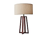 Adesso® Quinn Table Lamp, 23-1/4"H, Light Brown Shade/Walnut Birch Base