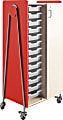 Safco® Whiffle Double-Column Rolling Storage Cart With Wardrobe Bar, 60"H x 30"W x 19-3/4"D, Red 1 thumbnail image