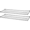 Lorell® Industrial Wire Shelving Extra Shelves, 48"W x 24"D, Chrome, Set Of 2