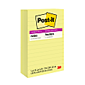 Post-it Super Sticky Notes, 4 in x 6 in, 5 Pads, 90 Sheets/Pad, 2x the Sticking Power, Canary Yellow, Lined