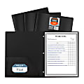 C-Line 2-Pocket Poly Folders With Prongs, Letter Size (8-1/2” x 11”), Black, Box Of 25 Folders 1 thumbnail image