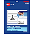 Avery® Permanent Labels With Sure Feed®, 94231-CMF10, Rectangle, 1-1/2" x 7-1/2", Matte Clear, Pack Of 50 1 thumbnail image