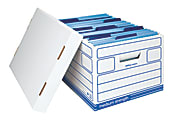 Office Depot® Brand Standard-Duty Storage Boxes With Lift-Off Lids And Built-In Handles, Letter/Legal Size, 10" x 12" x 15", White, Case Of 4 1 thumbnail image