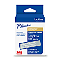 Brother P-touch TZeML35 Premium Matte Laminated Label Tape, 0.47 in x 26.2 ft (12mm x 8m), White on Gray 1 thumbnail image