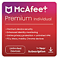 McAfee®+ Premium Antivirus & Internet Security Software, Individual Unlimited Devices, 1-Year Subscription, Download