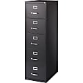 WorkPro® 28-1/2"D Vertical 5-Drawer Legal-Size File Cabinet, Metal, Black