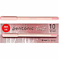 Pentonic Frosted Barrel Ballpoint Pens - 0.7 mm Fine Pen Point - Red Ink - Frost, Pink Barrel - 10 / Box 1 thumbnail image