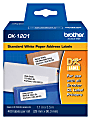 Brother DK-1201 Standard Address Labels, DK1201, 3 1/2" x 1 1/2", White, Pack Of 400