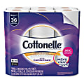 Cottonelle Ultra ComfortCare Toilet Paper - Double Rolls - 2 Ply - 142 Sheets/Roll - White - Sewer-safe, Septic Safe, Flushable, Absorbent - For Home, Office, School - 18 / Pack