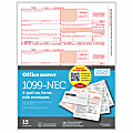 Office Depot® Brand 1099-NEC Laser Tax Forms, 4-Part, 3-Up, 8-1/2" x 11", Pack Of 15 Form Sets