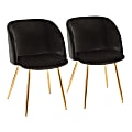 LumiSource Fran Dining Chairs, Black/Gold, Set Of 2 Chairs 1 thumbnail image