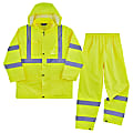 Ergodyne GloWear 8376K Lightweight Hi-Vis Rain Suit, Lime, X-Large