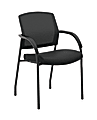 HON® Lota Stacking Multi-Purpose Side Chair, Fixed Loop Arms, Black