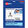 Avery® Permanent Labels With Sure Feed®, 94058-CMF25, Oval, 4-1/4" x 2-1/2", Matte Clear, Pack Of 150 1 thumbnail image