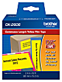 Brother® DK-2606 Black-On-Yellow Tape, Continuous-Feed Film Roll, 2.5" x 50'