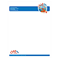 Custom Full-Color Flat Print Stationery Letterhead, 8-1/2" x 11", White Bond, Box Of 250