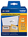 Brother DK-1209 Small Address Labels, White, 2 1/2" x 1 1/2", Roll Of 800